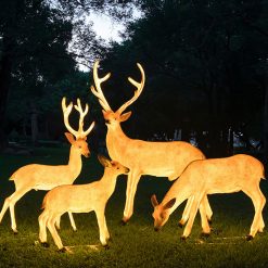 LED户外防水发光梅花鹿艺术雕塑